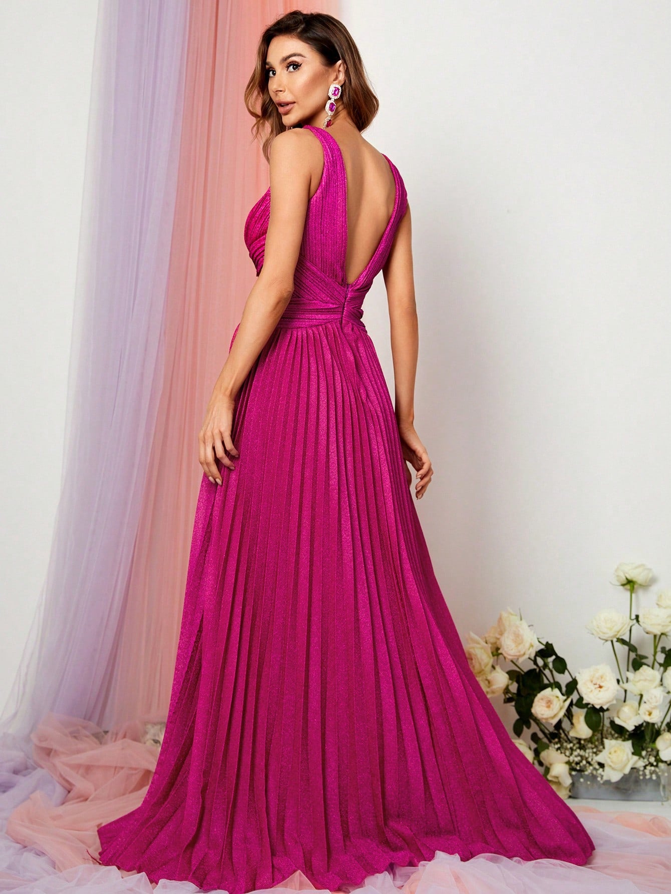 Damen-Abendkleid mit Falten, Farben