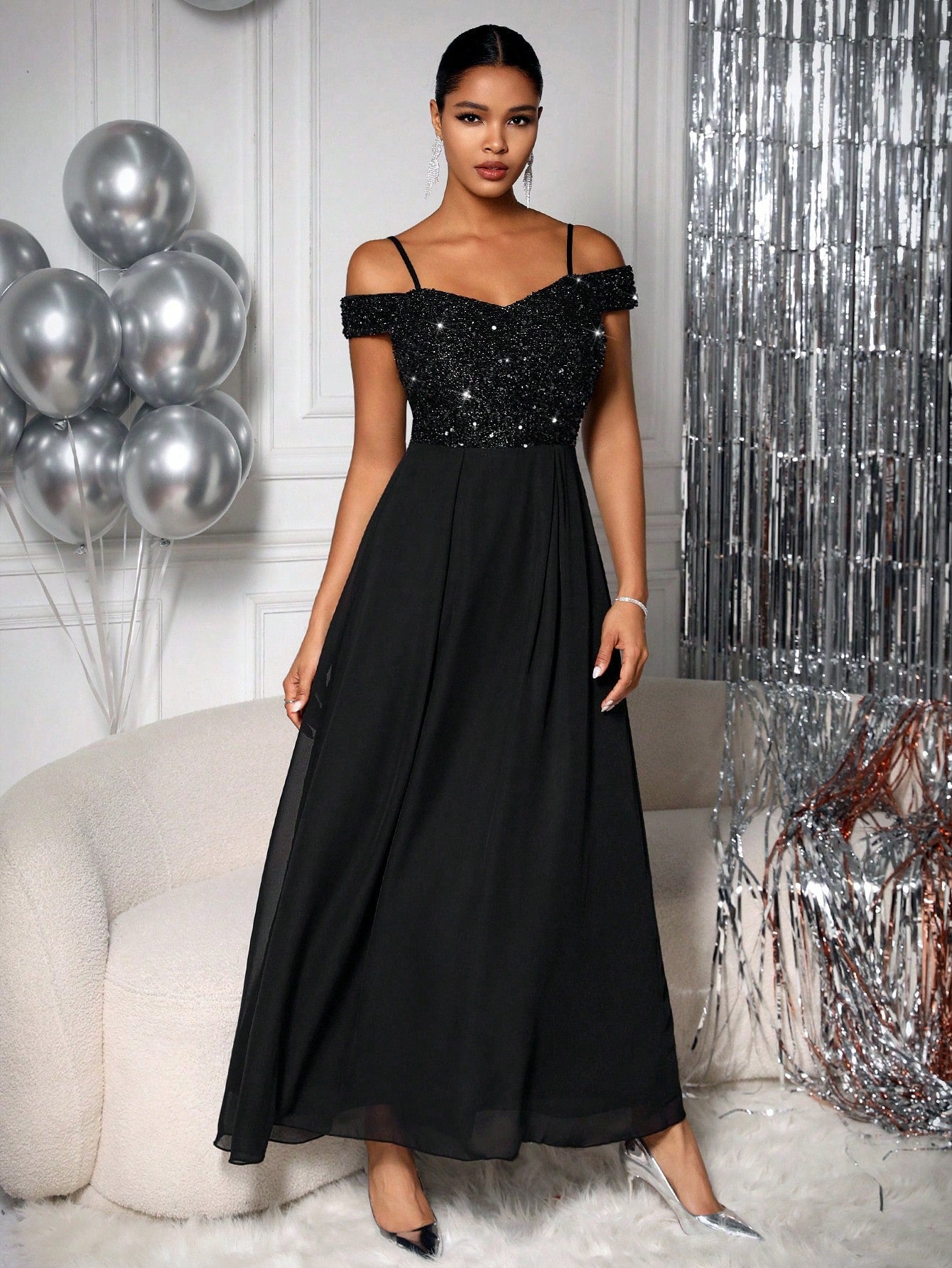 Damen-Abendkleid mit Pailletten, Farben