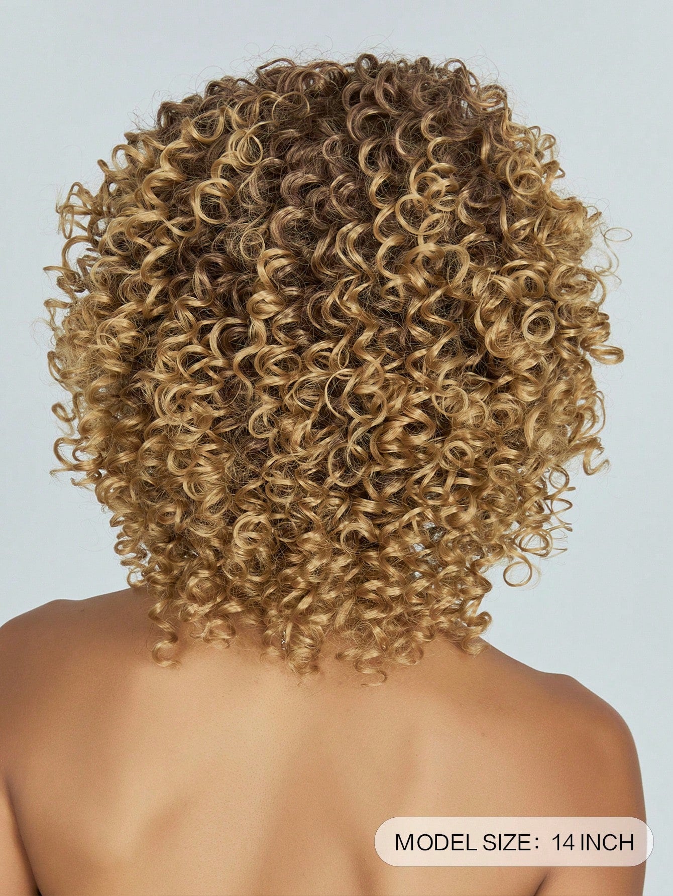 Honigblonde Afro-Locken-Perücke für Damen