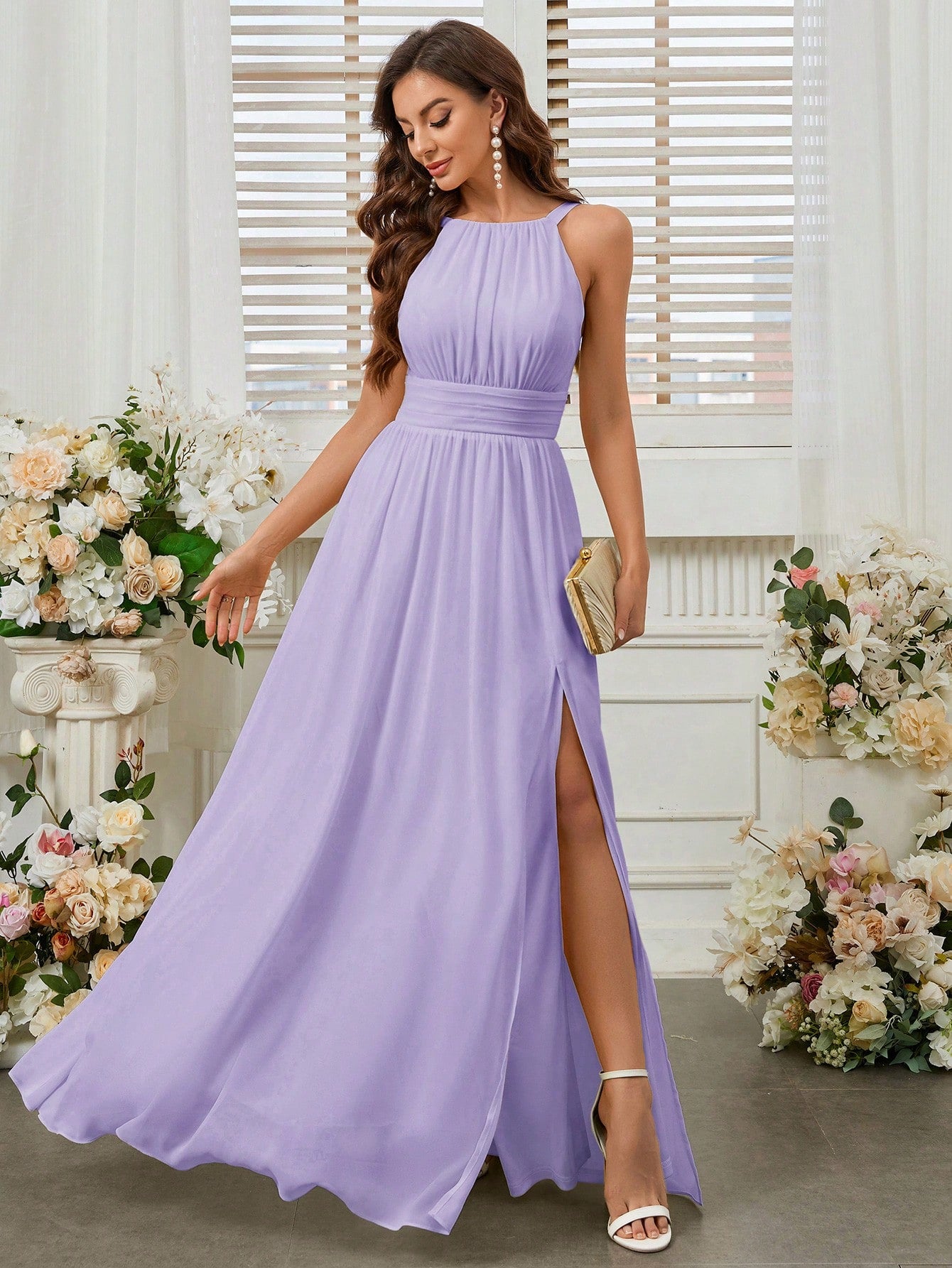 Formales Damenkleid mit Schlitz, Farben