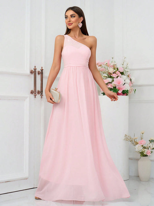 Elegantes formelles Kleid, blassrosa