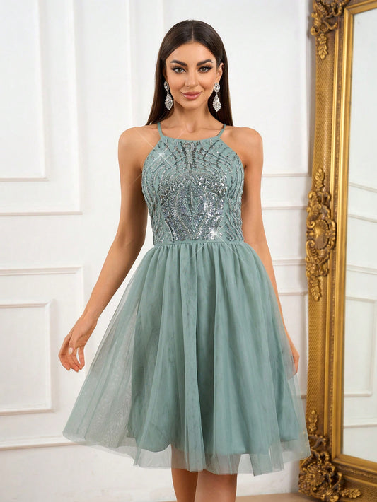 Formales Damenkleid mit Pailletten