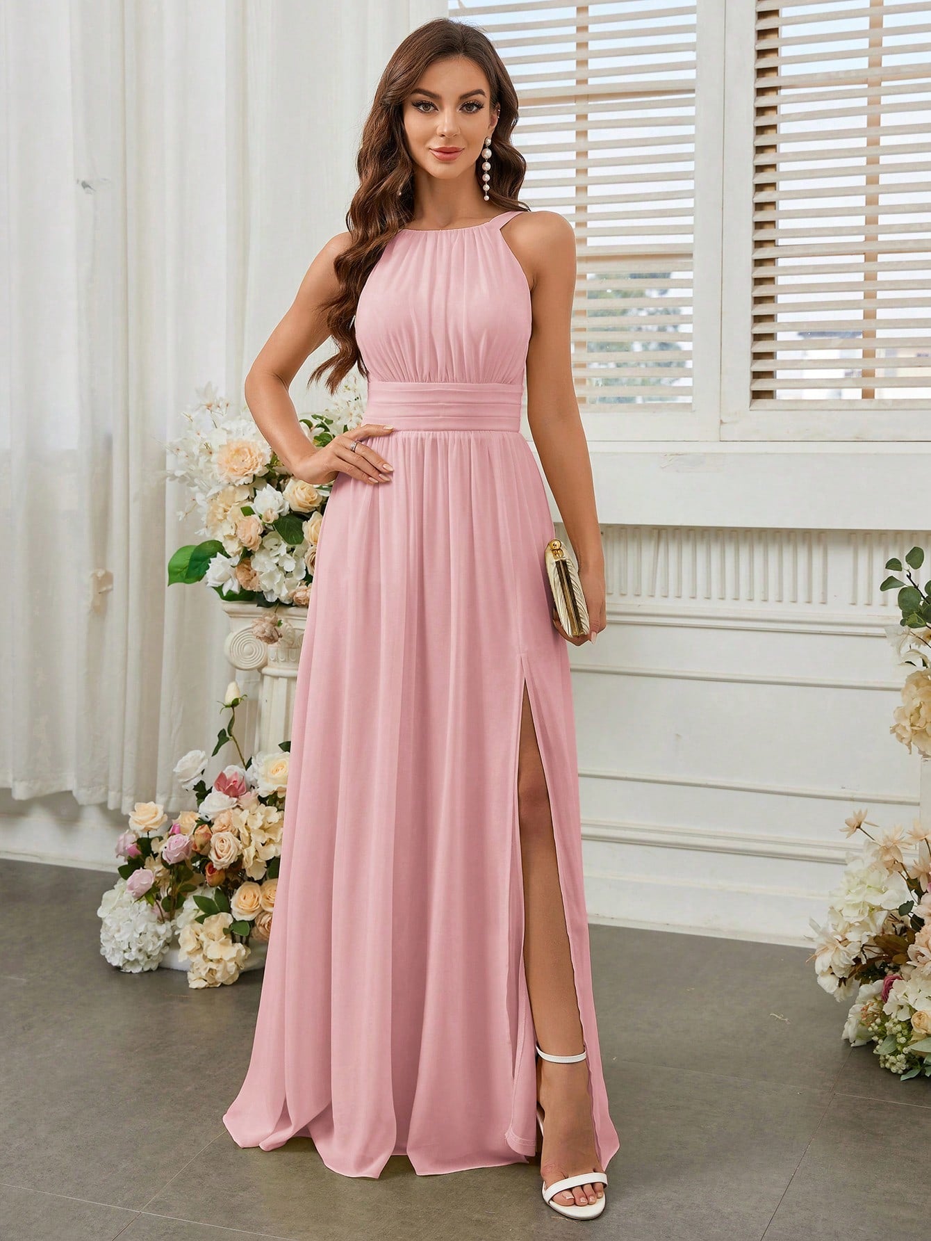 Formales Damenkleid mit Schlitz, Farben