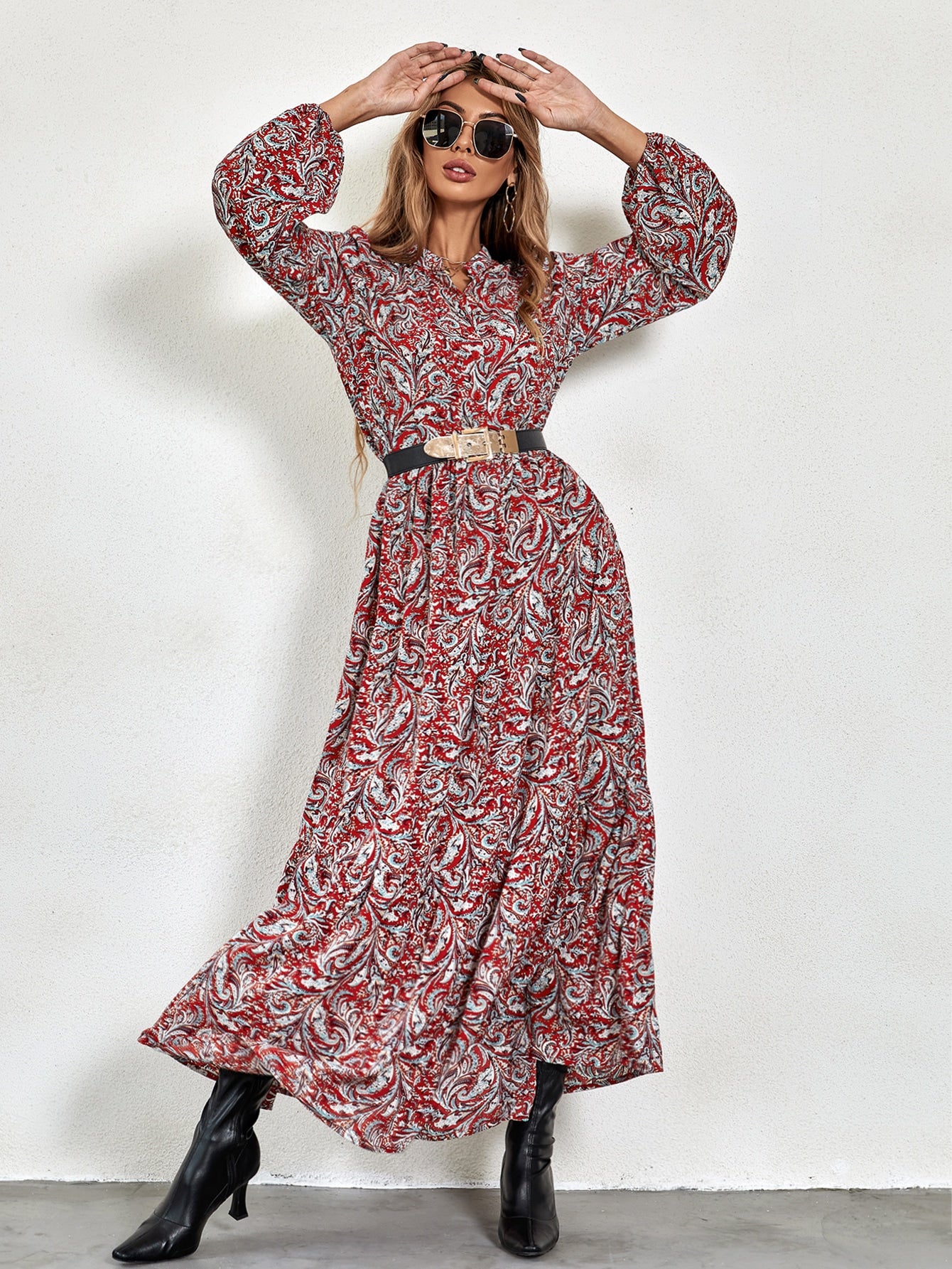 Langes Boho-Kleid Carolle für Damen