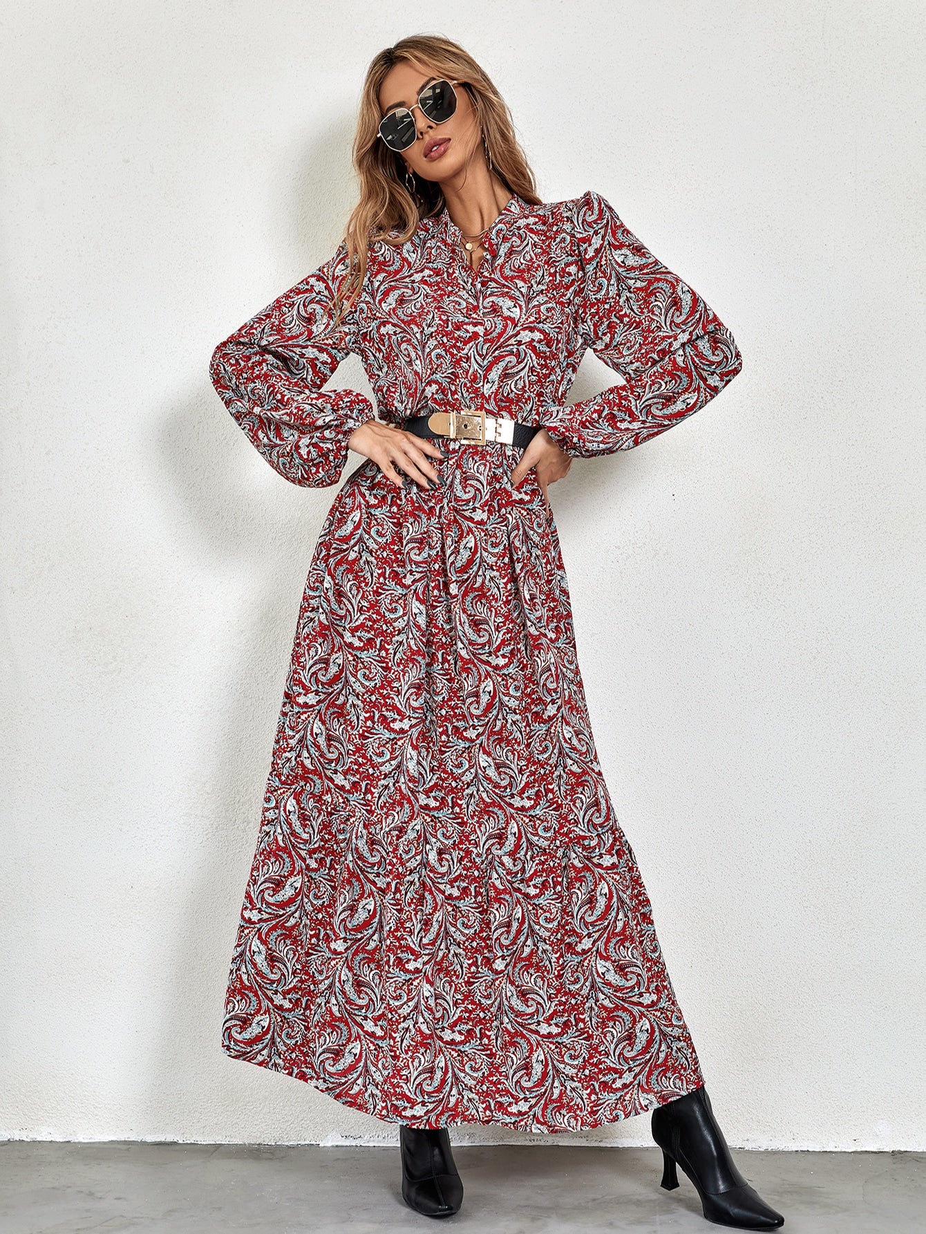 Langes Boho-Kleid Carolle für Damen