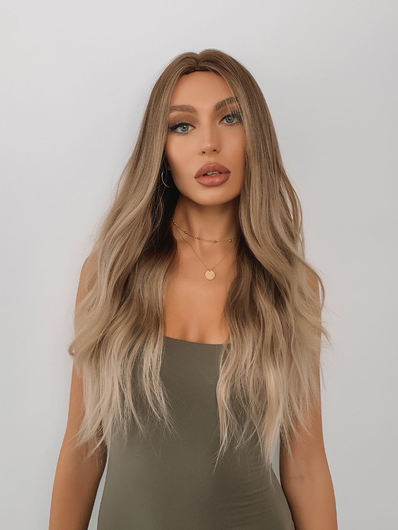 Blonde Ombre-Perücke für Damen