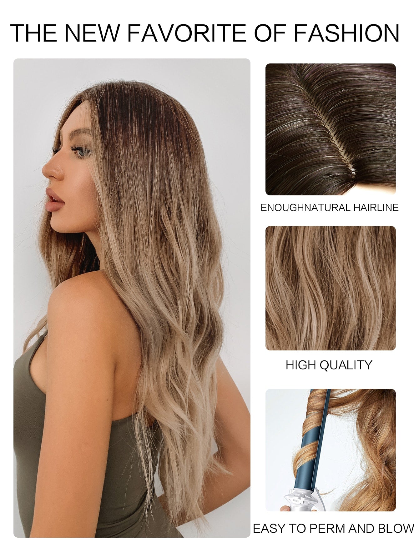 Blonde Ombre-Perücke für Damen