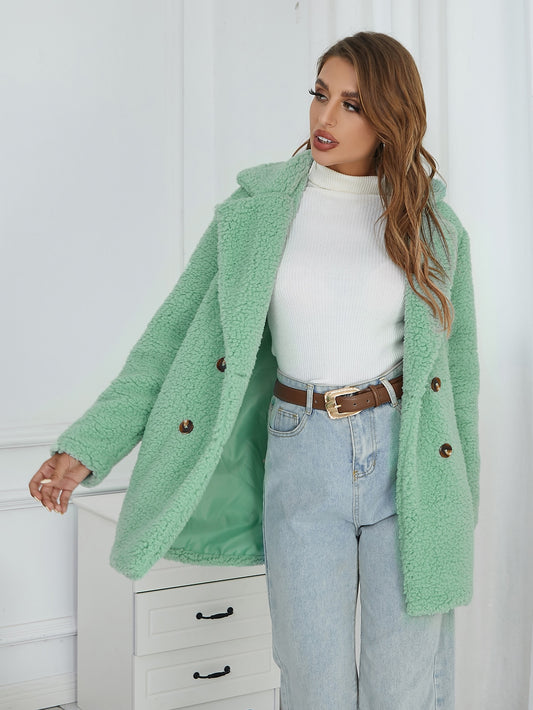 Damen Übergangsjacke Teddyfarben