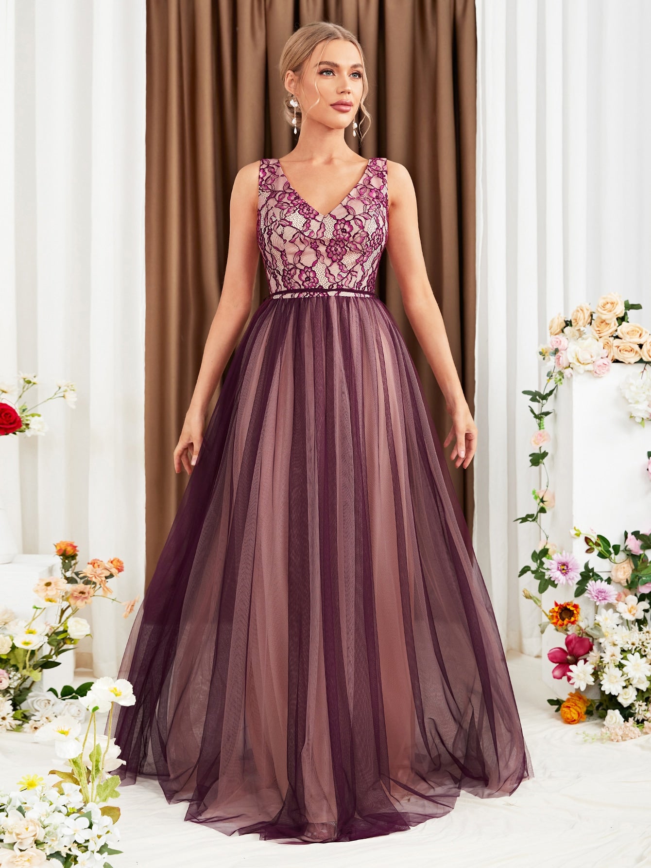 Formales Damenkleid mit Tüll, Farben