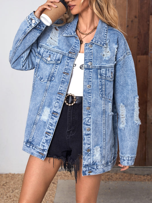 Jeansjacke im Used-Look