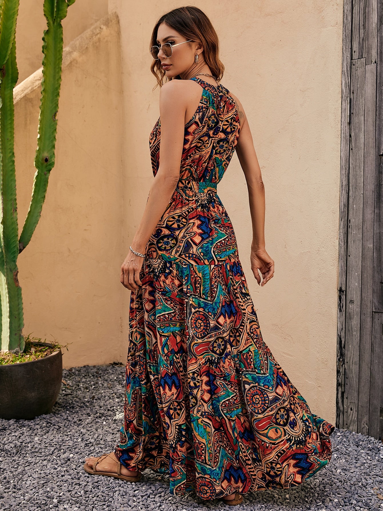 Boho-Neckholder-Kleid für Damen