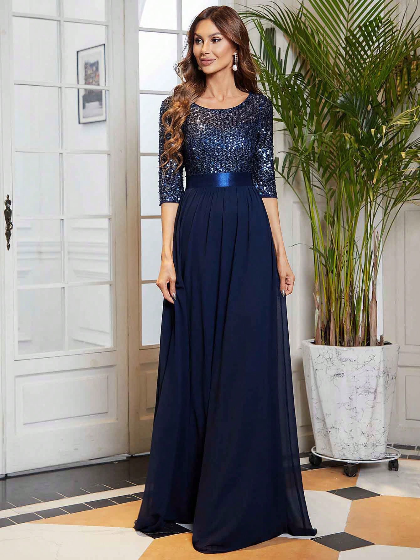 Formales Damenkleid mit Pailletten, Farben