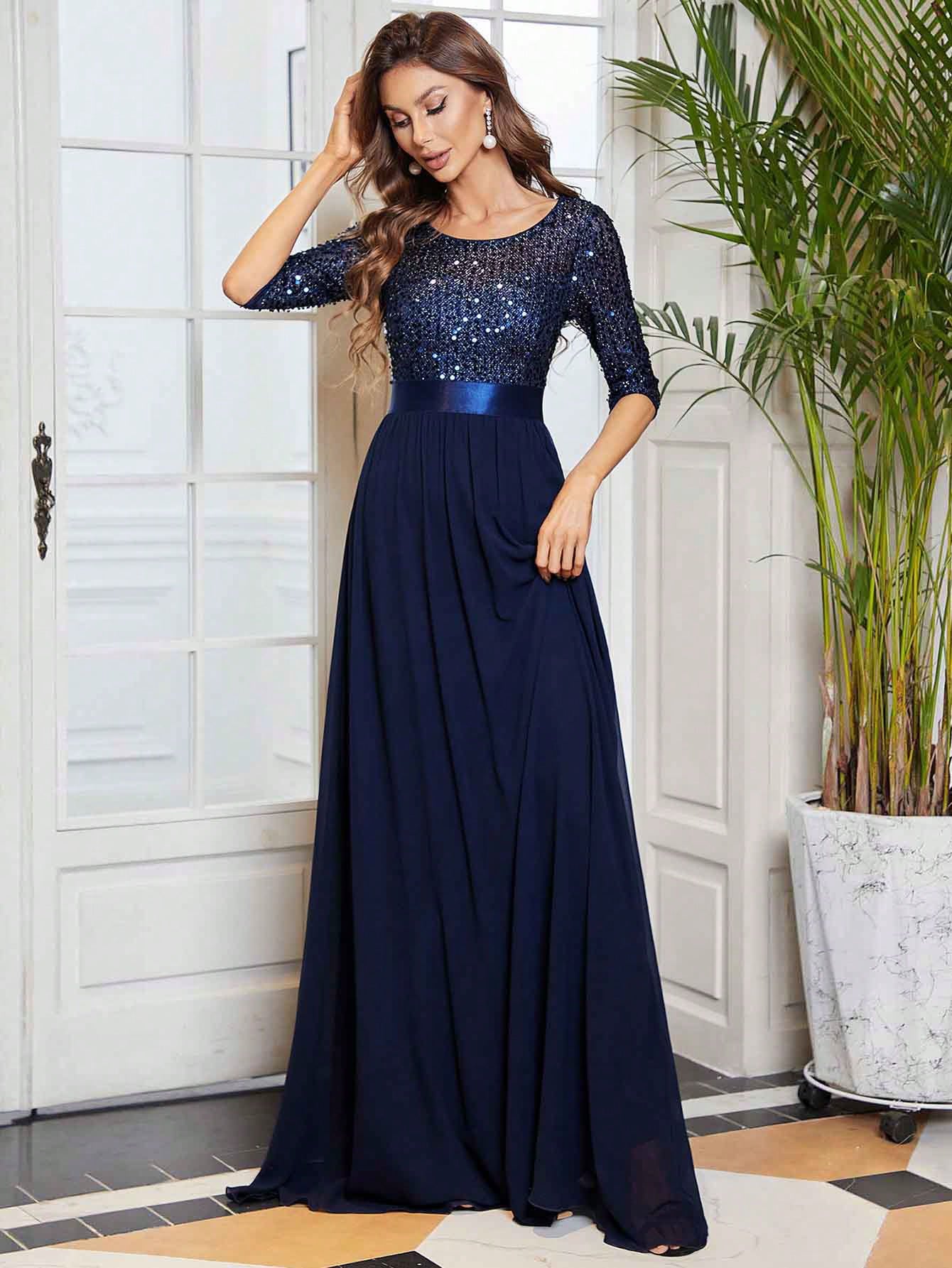 Formales Damenkleid mit Pailletten, Farben