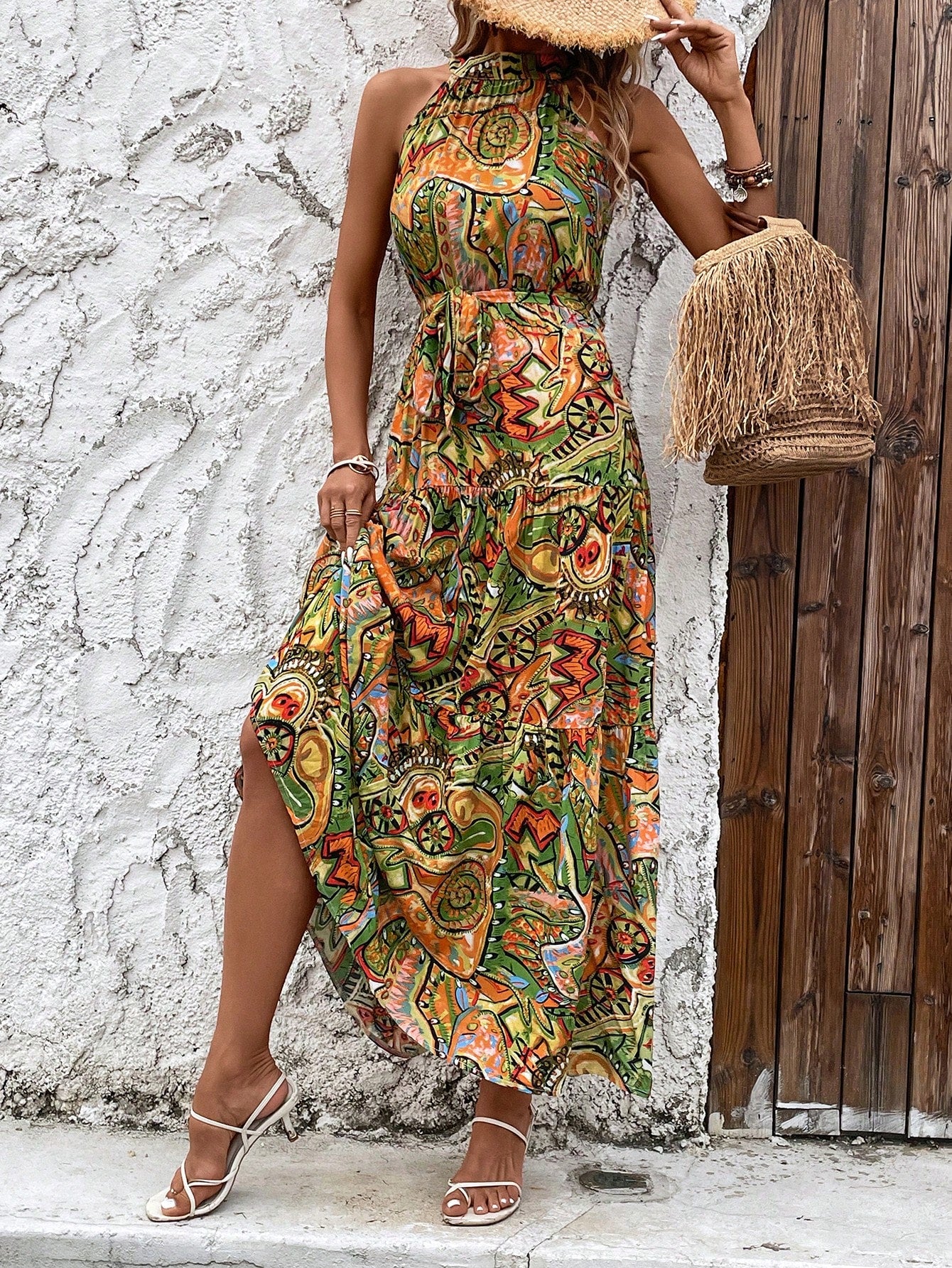 Boho-Neckholder-Kleid für Damen