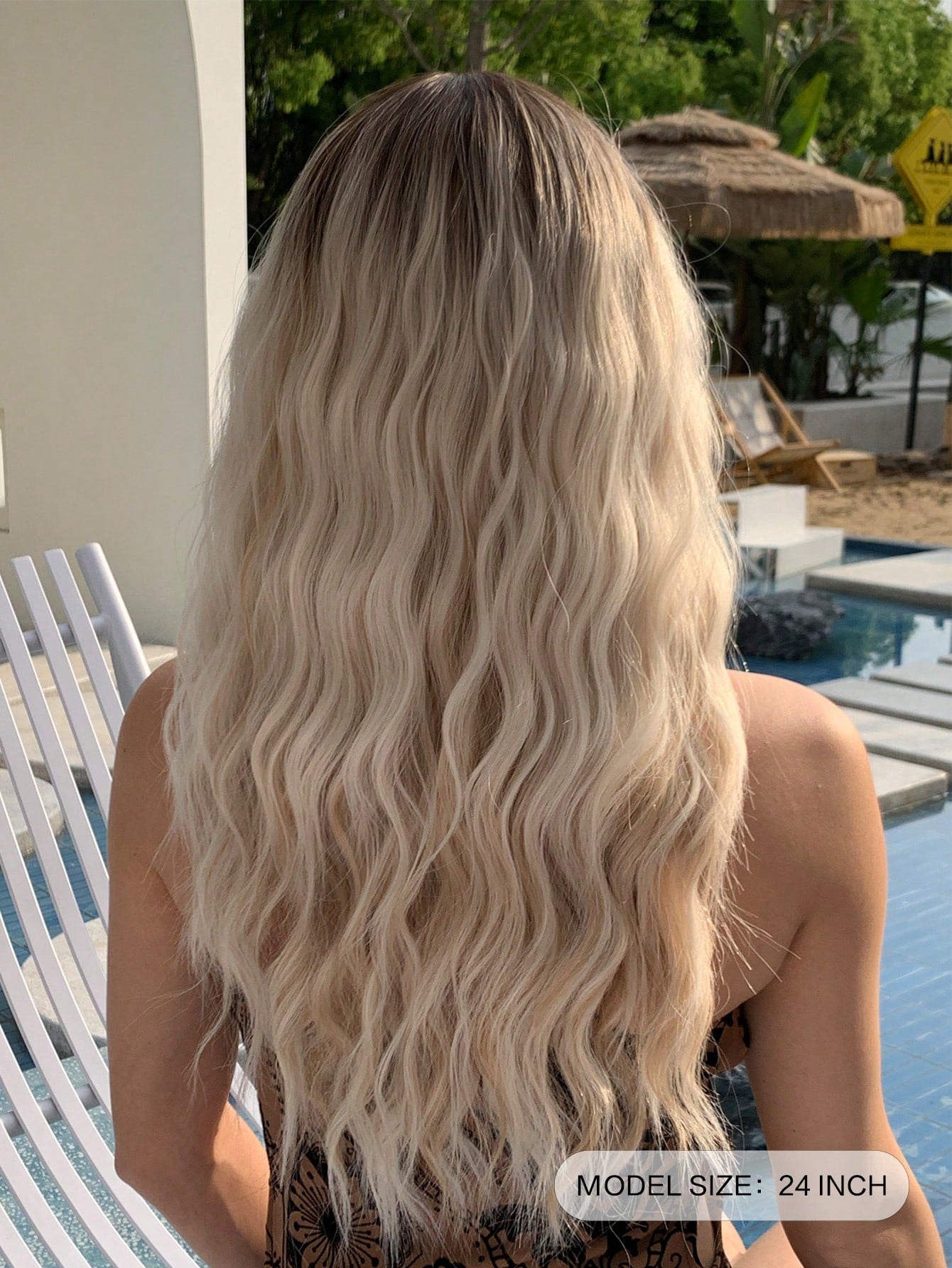 Peruka syntetyczna blond ombre