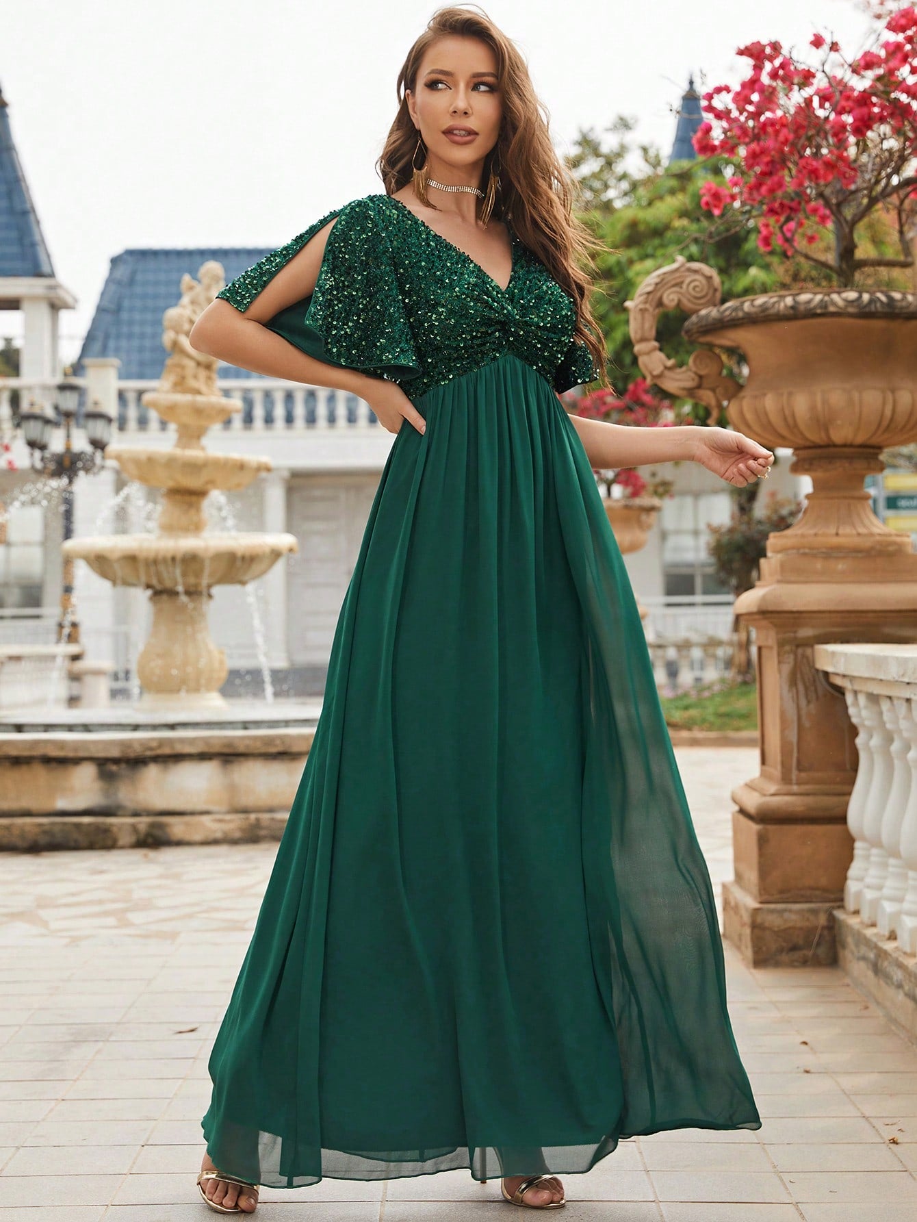 Formales Damenkleid mit Pailletten, Farben