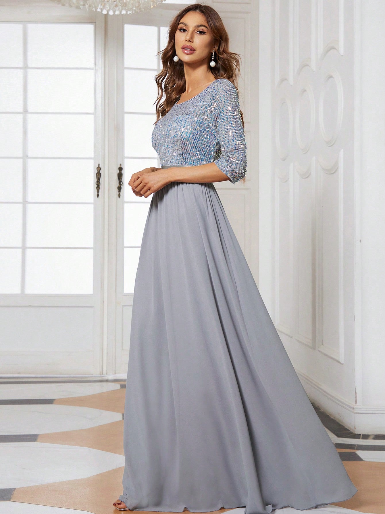 Formales Damenkleid mit Pailletten, Farben