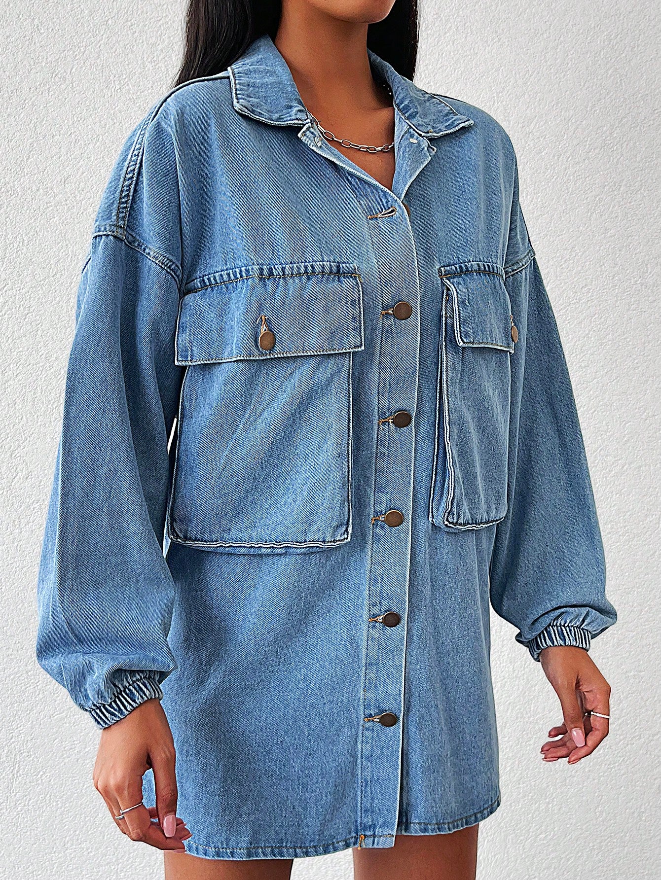 Luźna kurtka jeansowa oversize