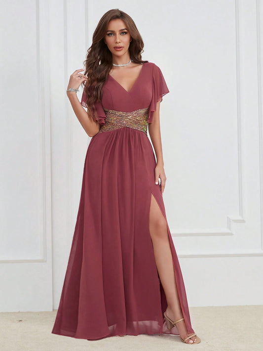 Formales Damenkleid mit Pailletten