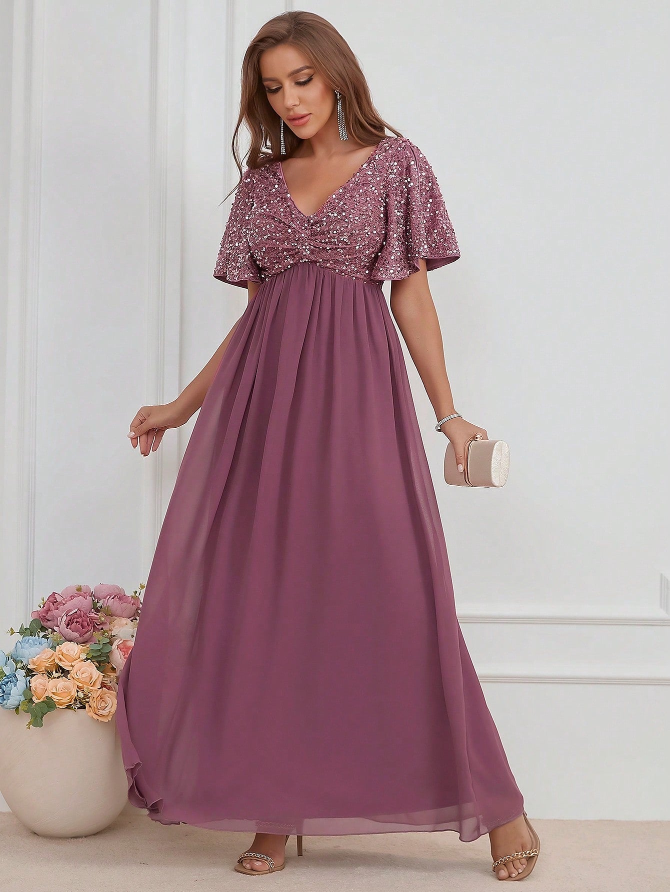 Formales Damenkleid mit Pailletten, Farben