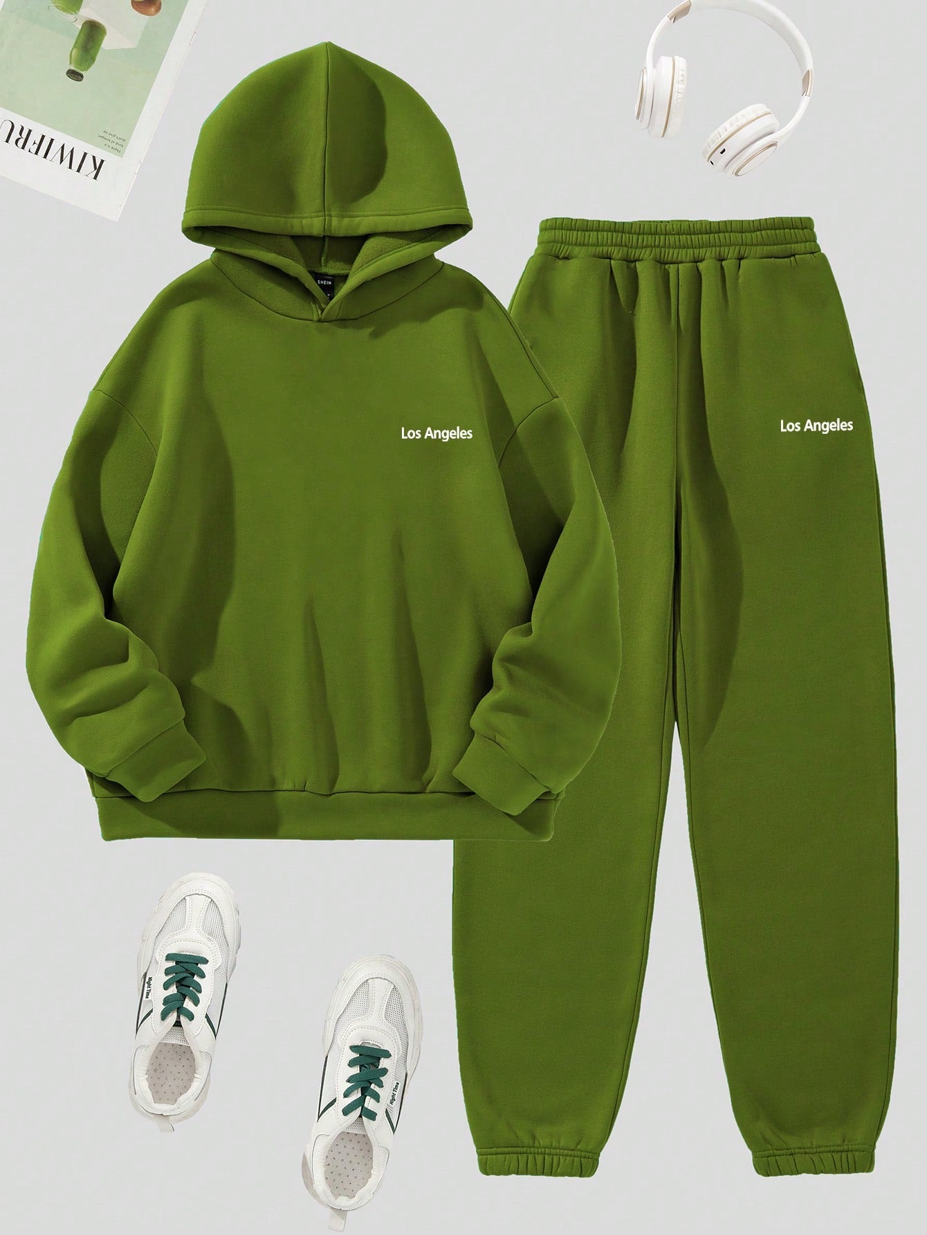 Damen-Trainingsanzug, Sweatshirt und Hose mit bedruckten Farben