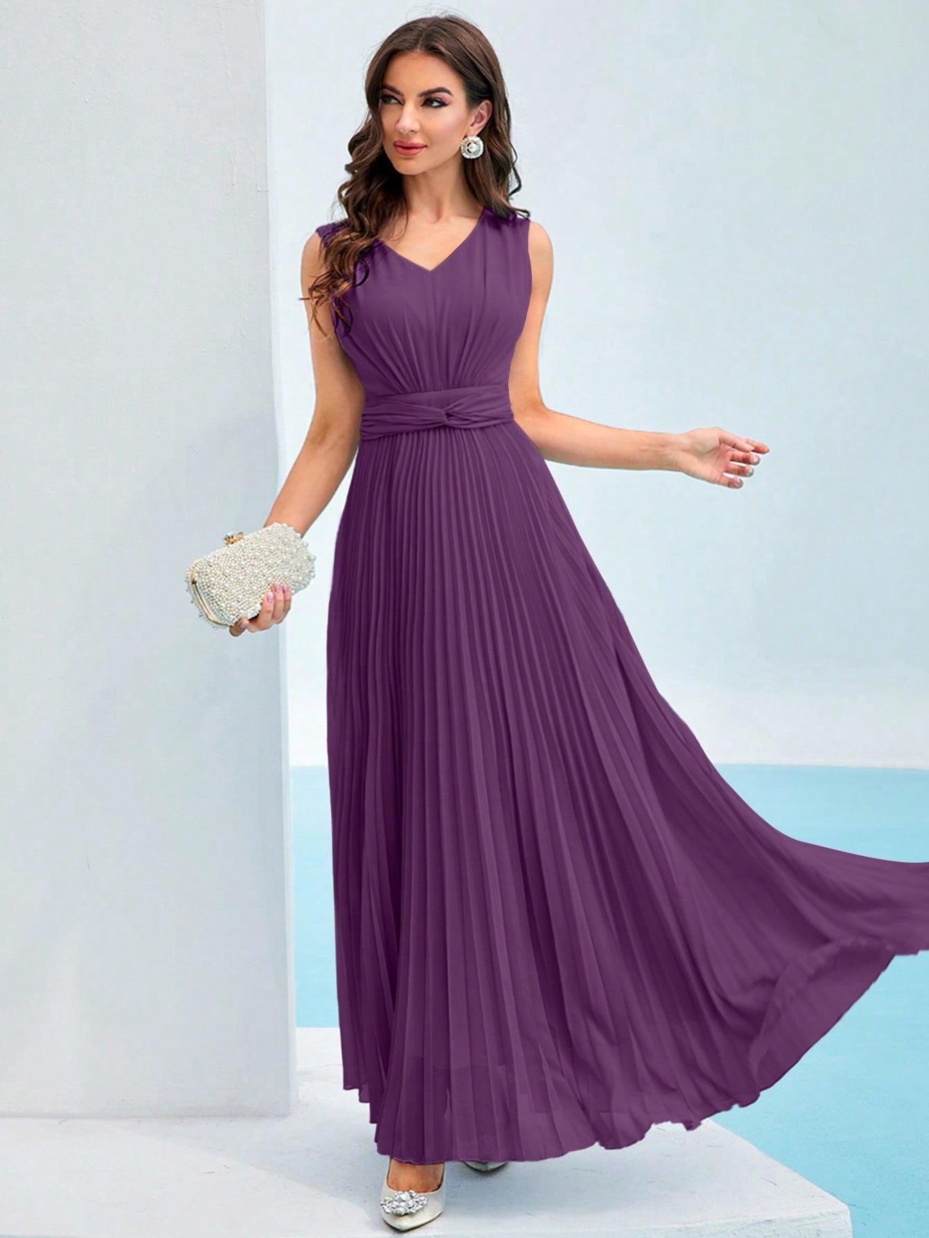 Elegantes Damen-Faltenkleid in Farben