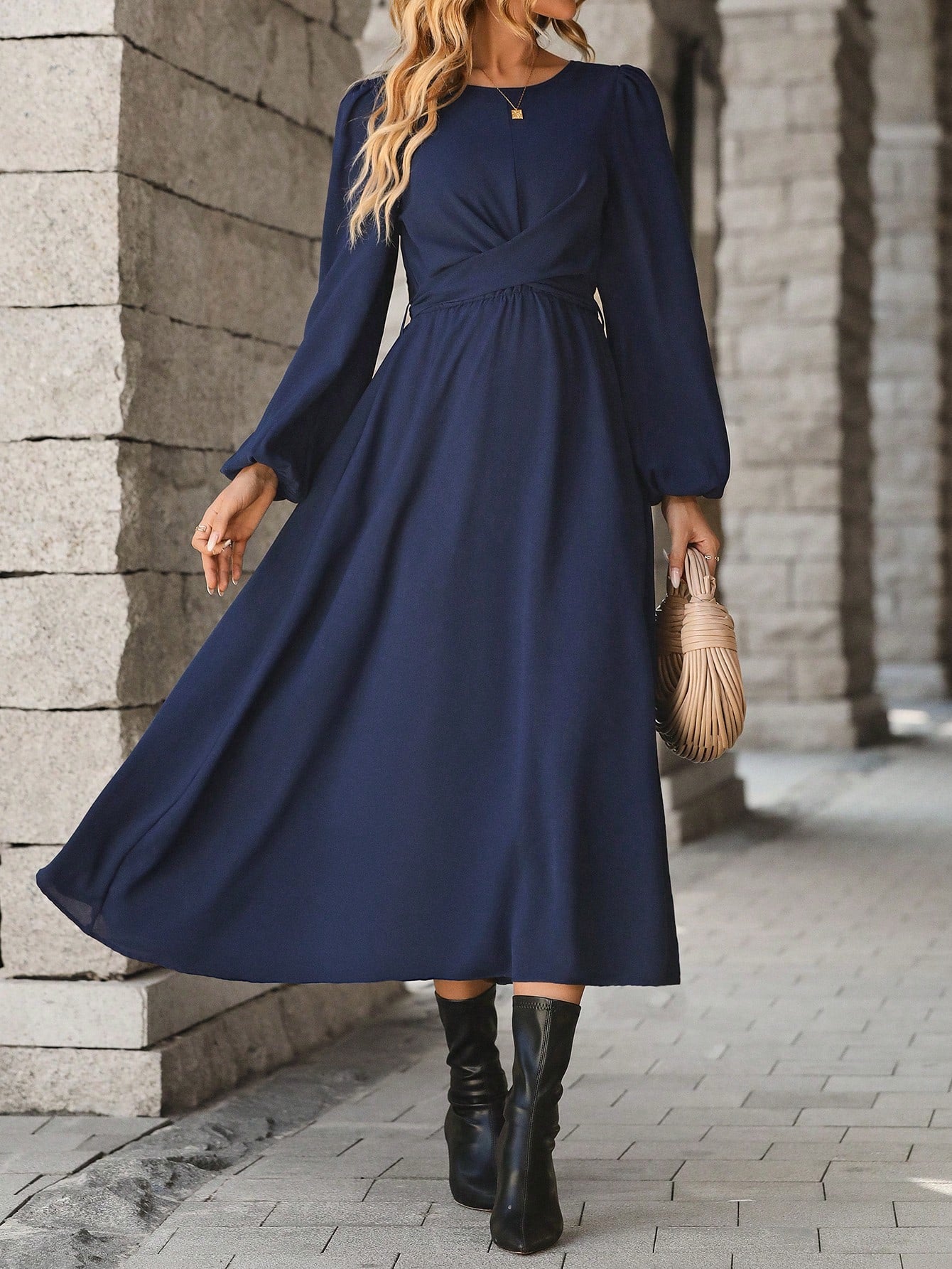 Midi-Twist-Kleid für Damen