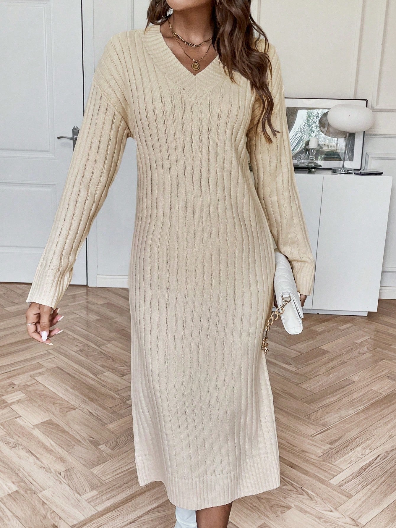 Gestreiftes Strickkleid für Damen