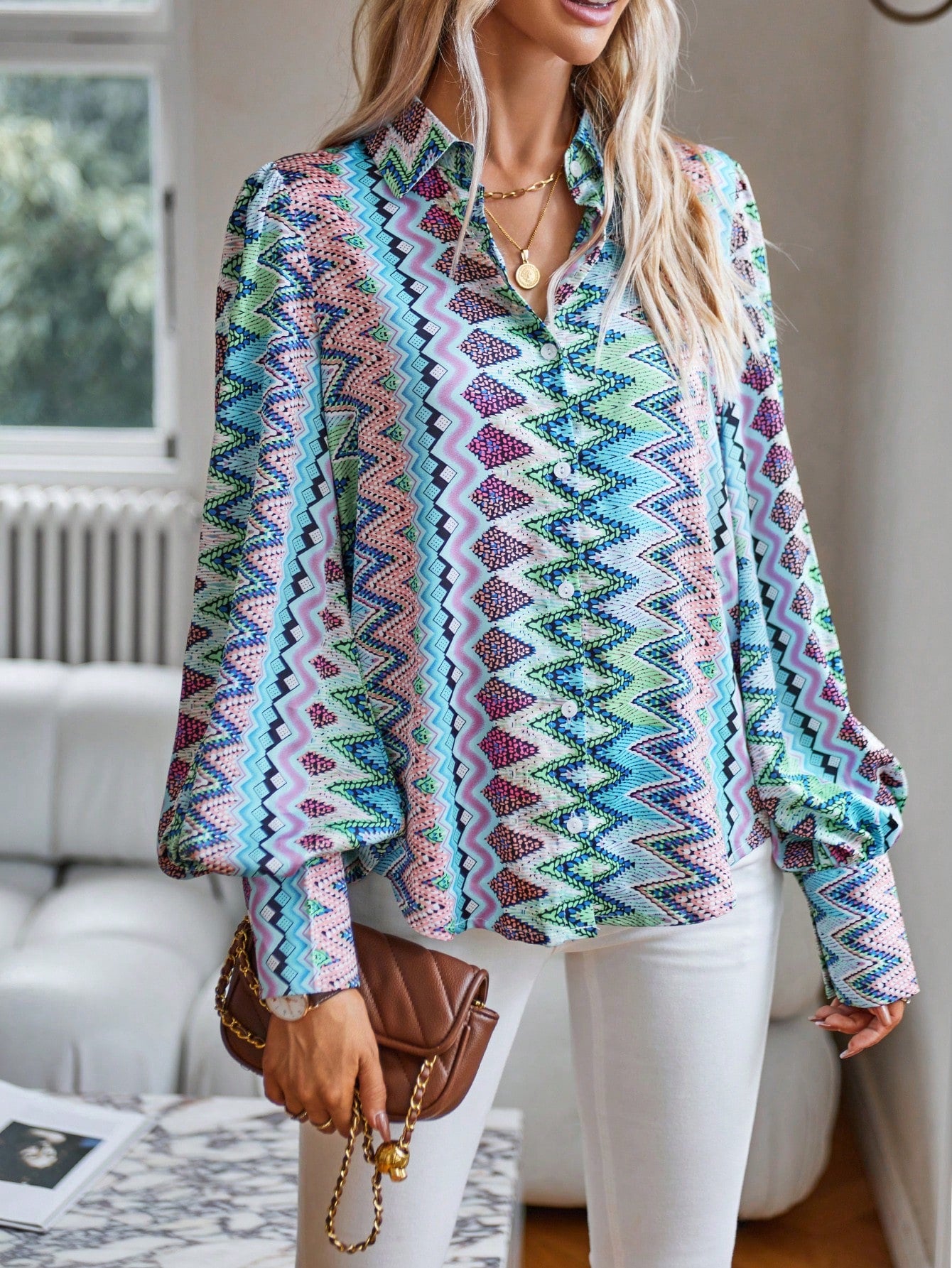 Damenshirt mit Boho-Muster