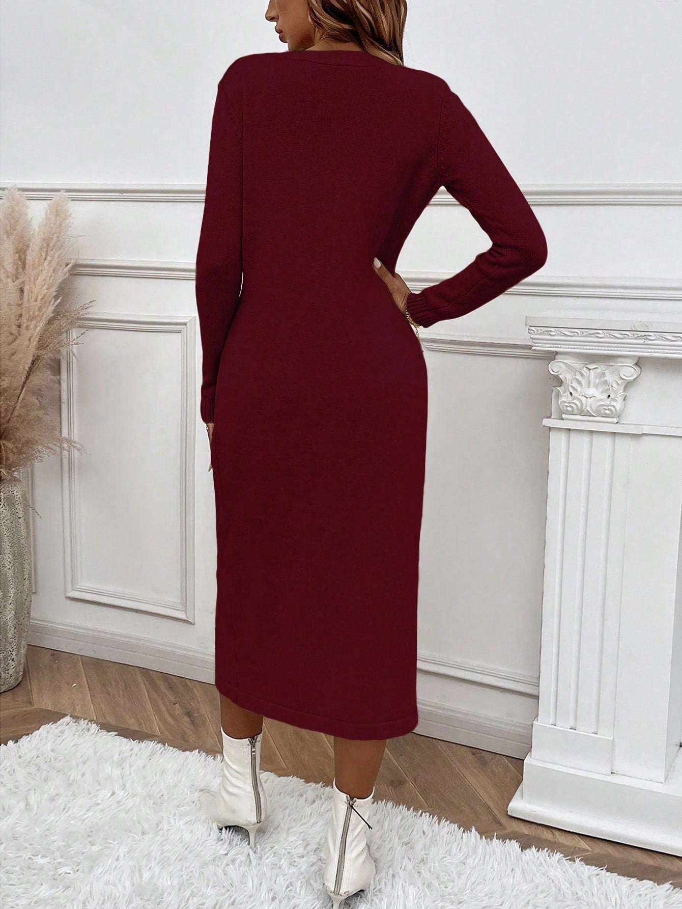 Set aus Kleid und Strickjacke für Damen in verschiedenen Farben