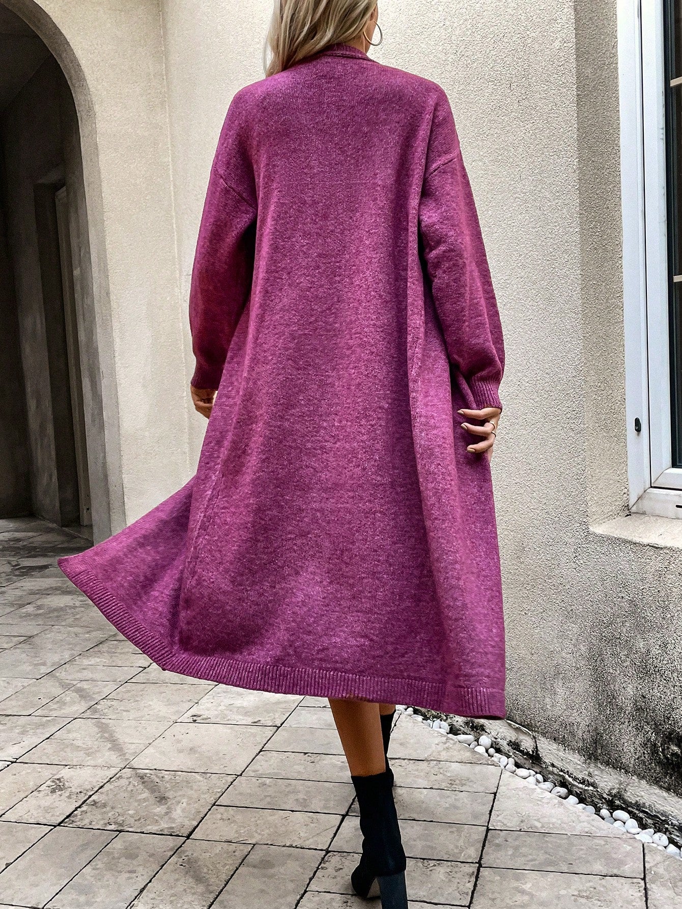 Set aus Strickkleid und Strickjacke für Damen