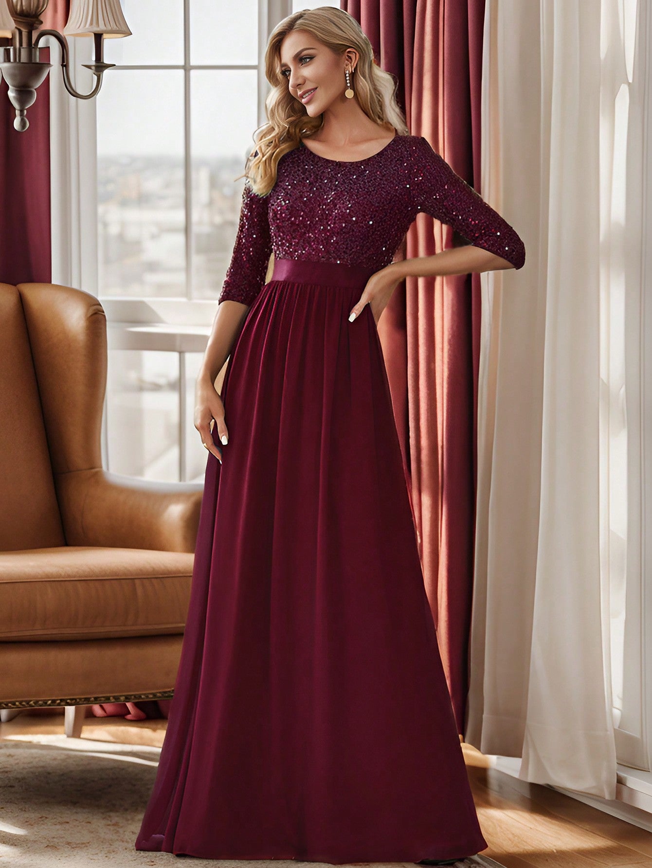 Formales Damenkleid mit Pailletten, Farben