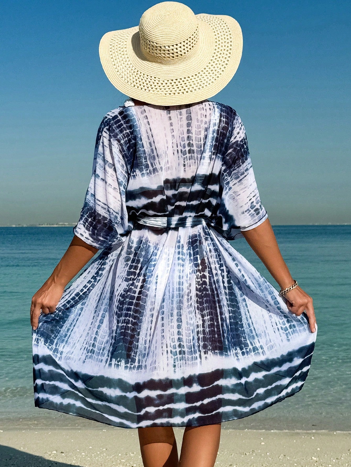 Pareo-Strandkleid mit Gürtel