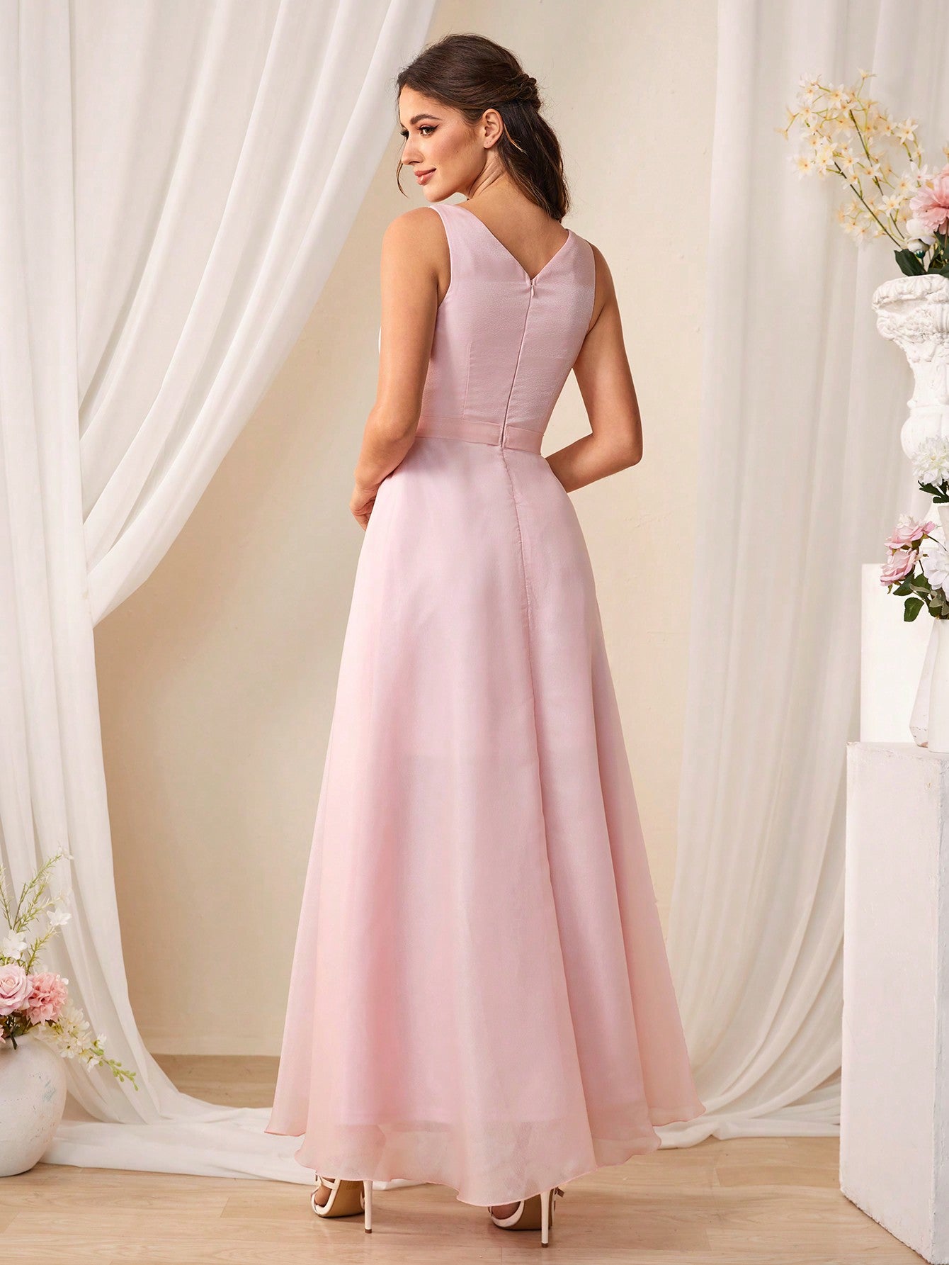 Elegantes formelles Kleid, hellrosa