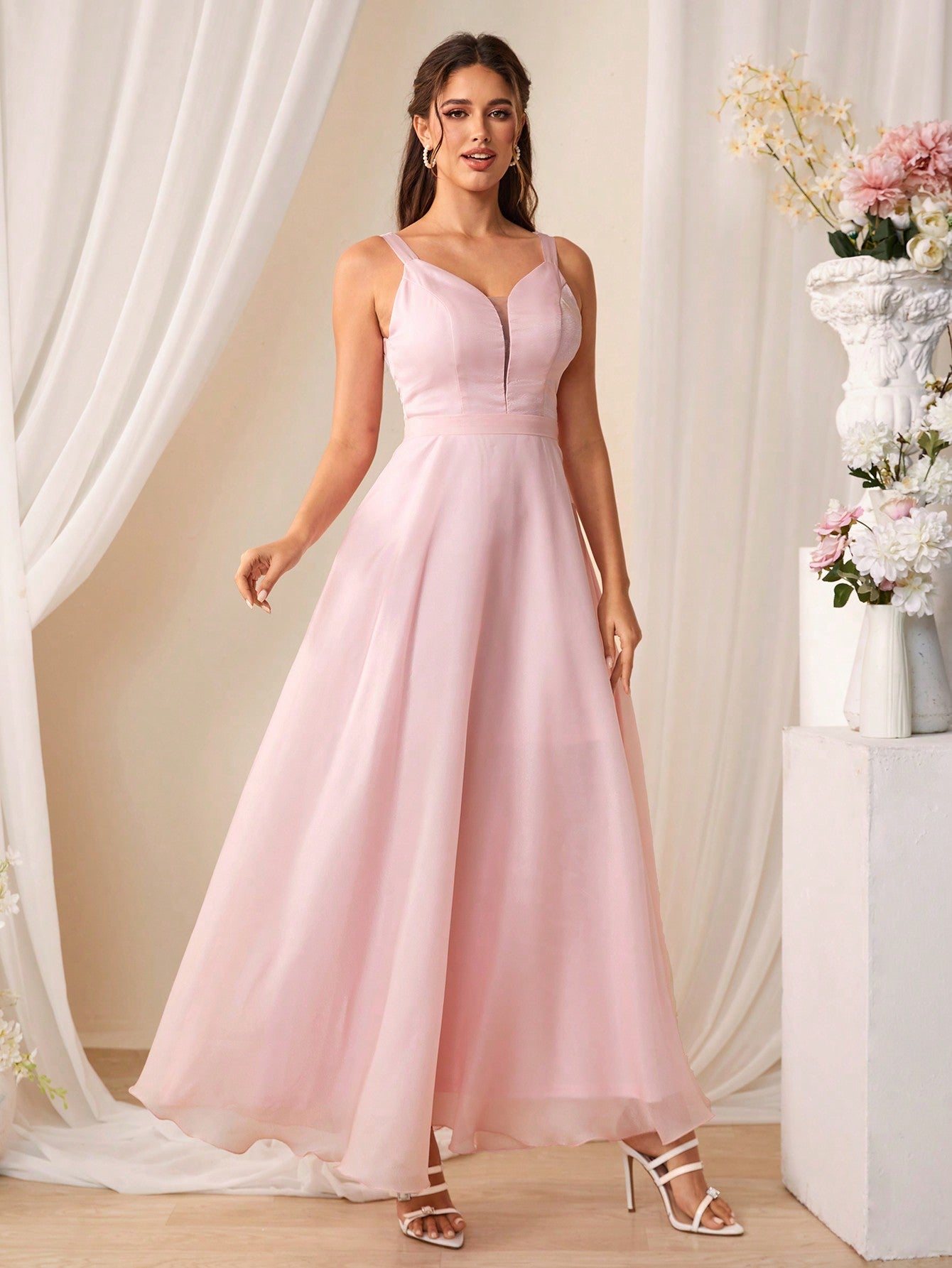 Elegantes formelles Kleid, hellrosa